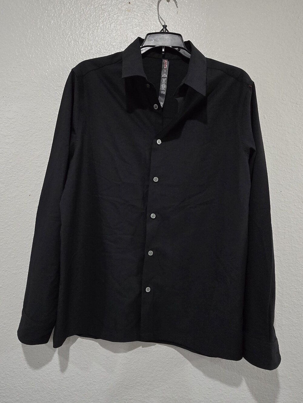 Vuori Mens Shirt Buttom Down Long Sleeve Black Small